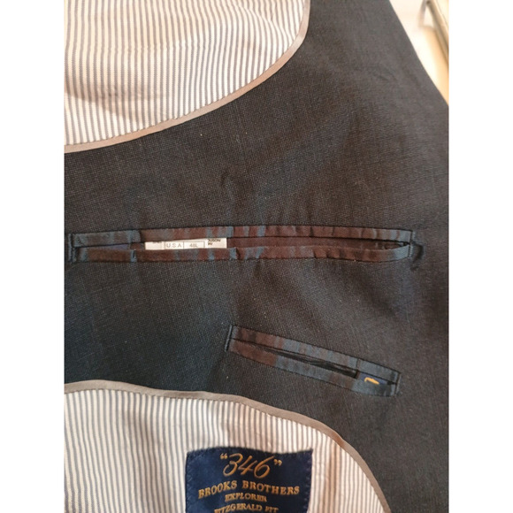Brooks Brothers Blazer Men 48L Blue Gray Explorer Fitzgerald Career Sport Coat - Picture 12 of 12